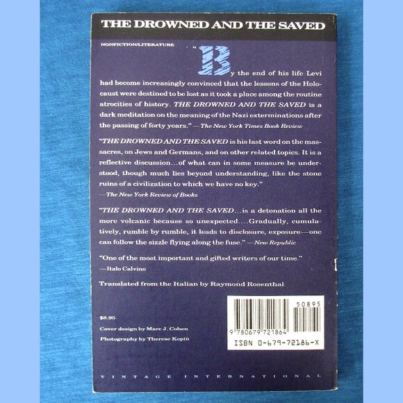 Book: The Drowned and the Saved by Primo Levi, Translated by Raymond Rosenthal - Picture 13 of 13